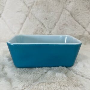 Vintage Pyrex Blue Rectangular Refrigerator Baking Loaf Dish 0502 No Lid